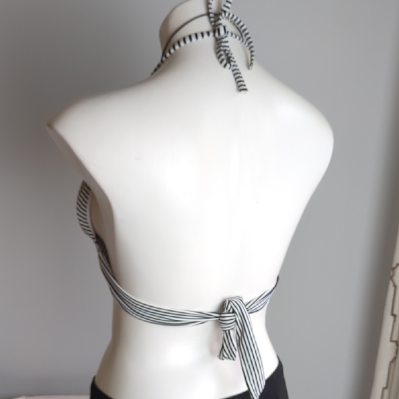 Victoria's Secret Black and White Striped Bikini Small - Picture 4 of 12